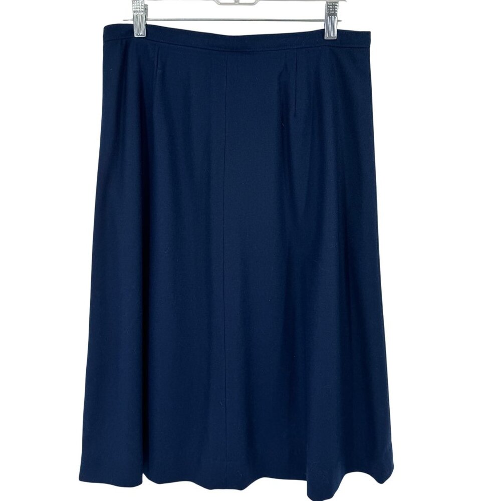 Pendleton Womens Pure Virgin Wool A-Line Navy Skirt size 10